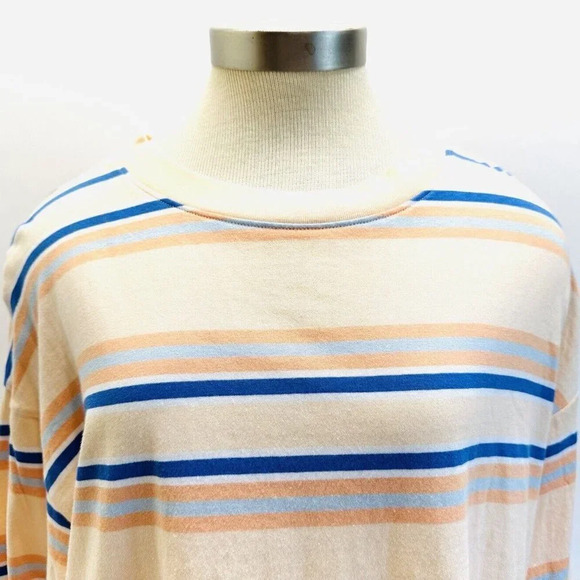 NWT SO Juniors Long Sleeve Pullover Round Neck Striped Mulit-Colored Shirt Sz L - Picture 2 of 12
